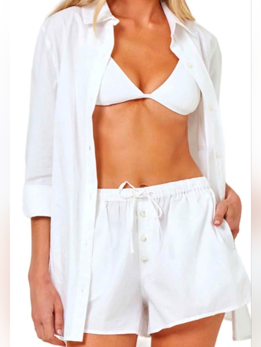 L*space Skipper White Cotton Short Boxer